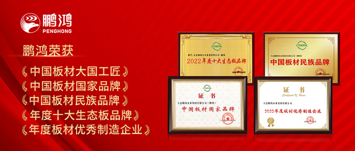 中国板材与定制家居大会，鹏鸿揽获5项荣誉